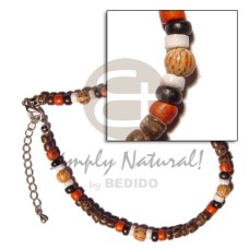 4 5mm coco Pokalet natural brown black red with white