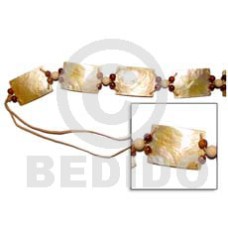 10 pcs. 36mmx50mm rectangular mother of pearl shell (MOP) belt