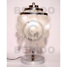 dangling natural capiz shell silver table lamp