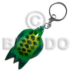 sea turtle handpainted wood keychain 85mmx50mm 