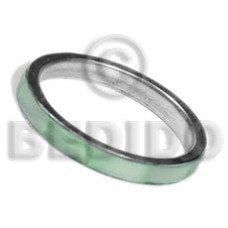 inlaid hammershell in stainless 5mm metal ring