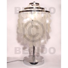 dangling natural capiz shell silver table lamp