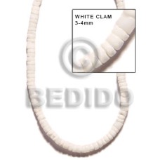 3 4mm white clam heishe