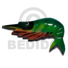 shrimp handpainted wood refrigerator magnet