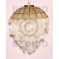  16 ball natural capiz shell chandelier
