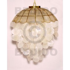  16 ball natural capiz shell chandelier