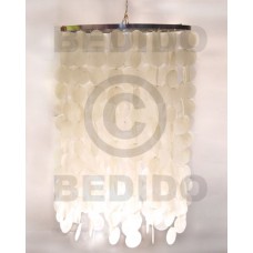 silver rims dangling natural capiz shell chandelier