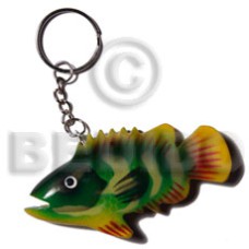 fish handpainted wood keychain 80mmx40mm  can