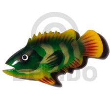 fish handpainted wood refrigerator magnet 80mmx40mm 