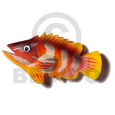 fish handpainted wood refrigerator magnet 80mmx40mm 