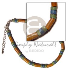 wood tube with 4 5mm coco heishe