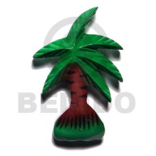 coco tree handpainted wood refrigerator magnet 80mmx52mm
