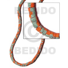 7 8mm coco heishe orange with splashing