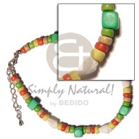 yellowithred natural white green 4 5mm coco Pokalet. alternate with