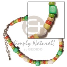 yellowithred natural white green 4 5mm coco Pokalet. alternate with