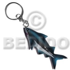 shark handpainted wood keychain 95mmx40mm  can