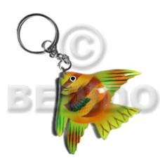 fish handpainted wood keychain 65mmx90mm  can