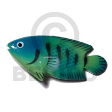 fish handpainted wood refrigerator magnet 73mmx35mm 