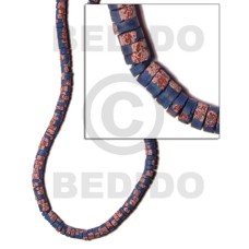 4 5mm coco heishe blue with splashing
