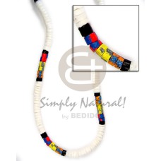 white clam heishe 4 5mm with rainbow