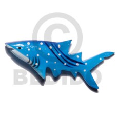 shark handpainted wood refrigerator magnet 75mmx35mm 