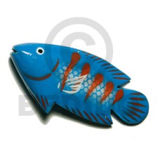 fish handpainted wood refrigerator magnet 73mmx35mm 