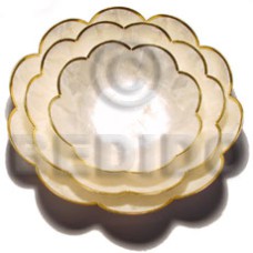 capiz round scallop bowl with brass 