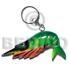 shrimp handpainted wood keychain 80mmx55mm  can