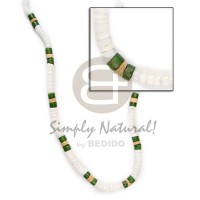 white shell with green and nat coco