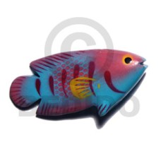 fish handpainted wood refrigerator magnet 73mmx35mm 