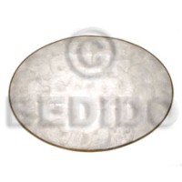 oval placemat 11x15 white capiz with brass