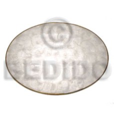 oval placemat 11x15 white capiz with brass
