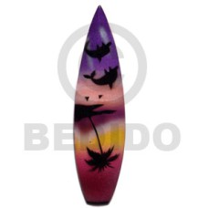surfboard handpainted wood refrigerator magnet