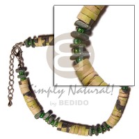 4 5mm coco heishe fatigue splashing with green