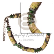 4 5mm coco heishe fatigue splashing with green