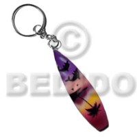 surfboard handpainted wood keychain 100mmx25mm  can
