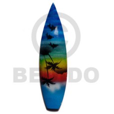 surfboard handpainted wood refrigerator magnet