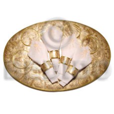 oval placemat 12x18 smoked capiz (