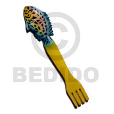 fish on fork handpainted wood refrigerator
