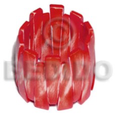 painted bone elastic bangle  red