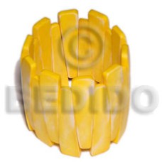 painted bone elastic bangle yellow  height =55mm