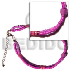 2 rows violet 2 3mm coco heishe and