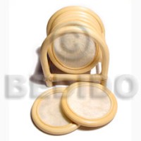 capiz glass coaster with rattan casing