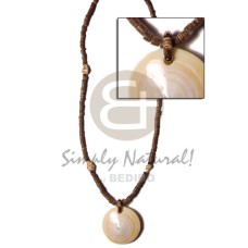 2 3mm coco heishe brown nassa alternate with cunos