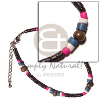 2 3mm coco Pokalet. black with pink bleach blue