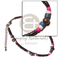 2 3mm coco Pokalet. black with pink bleach blue