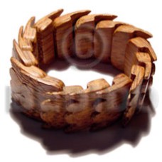 palmwood heart elastic bangle