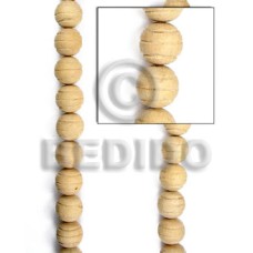 natural white wood beads with groove 10mm