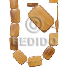 amber horn flat rectangular 18x26mm