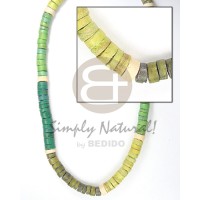 4 5mm coco heishe 3 green tones